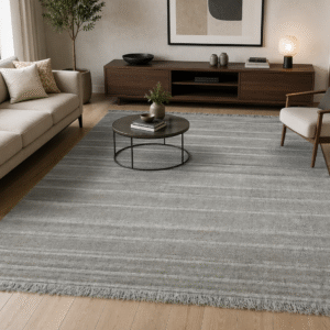 STRIPED TASSELED HANDLOOM CARPET